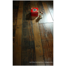 Commercial 12.3mm Hand Scraped Walnut V-Grooved Laminate Floor